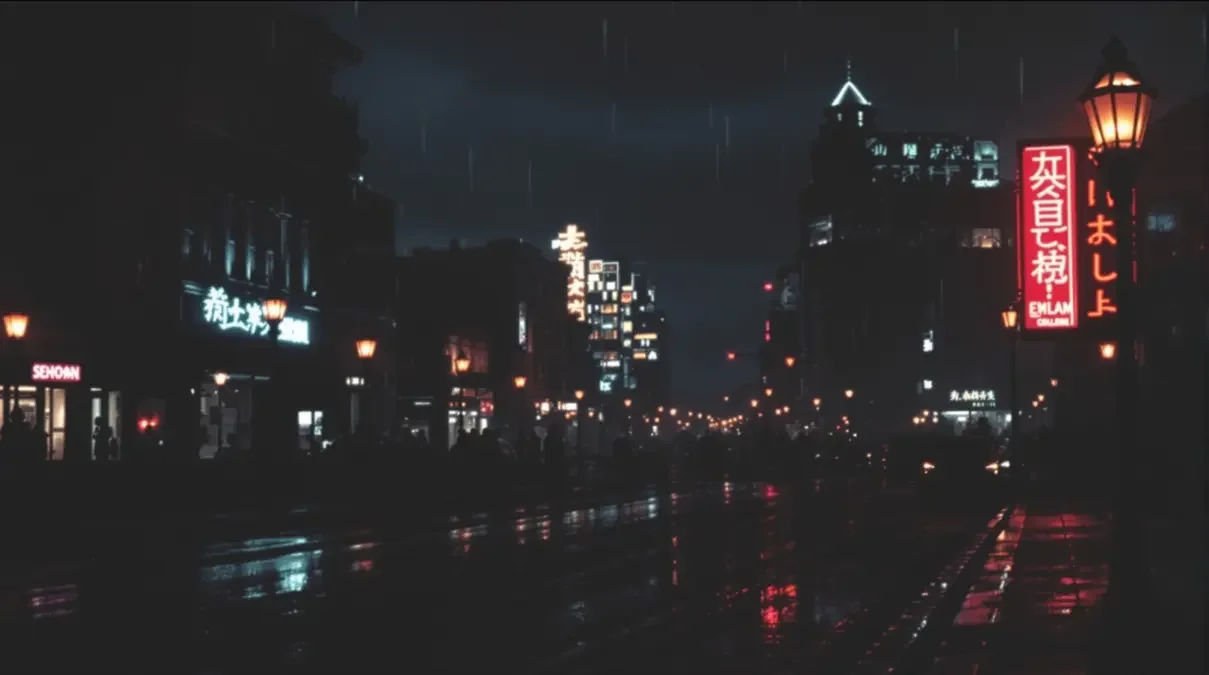 雨夜谍影专题首图，潮湿街道、沉默的侦探与永远下不完的雨，一整组冷色调悬疑片单。